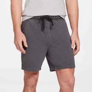 (A53) VRST 7" Washed Twill Terry Shorts Cotton Mens Pure Black Dark Gray, Sz 2XL